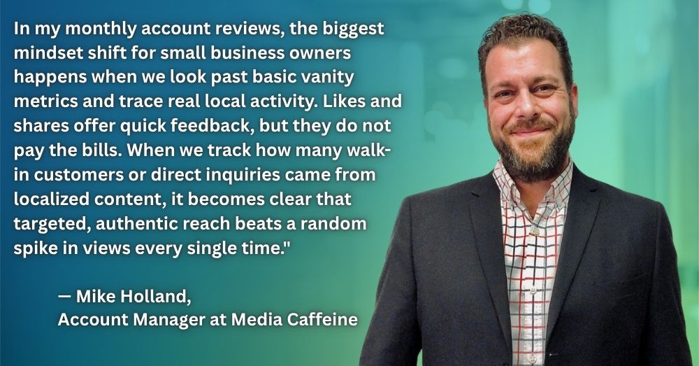 Mike Holland quote about measuring results at Media Caffeine.