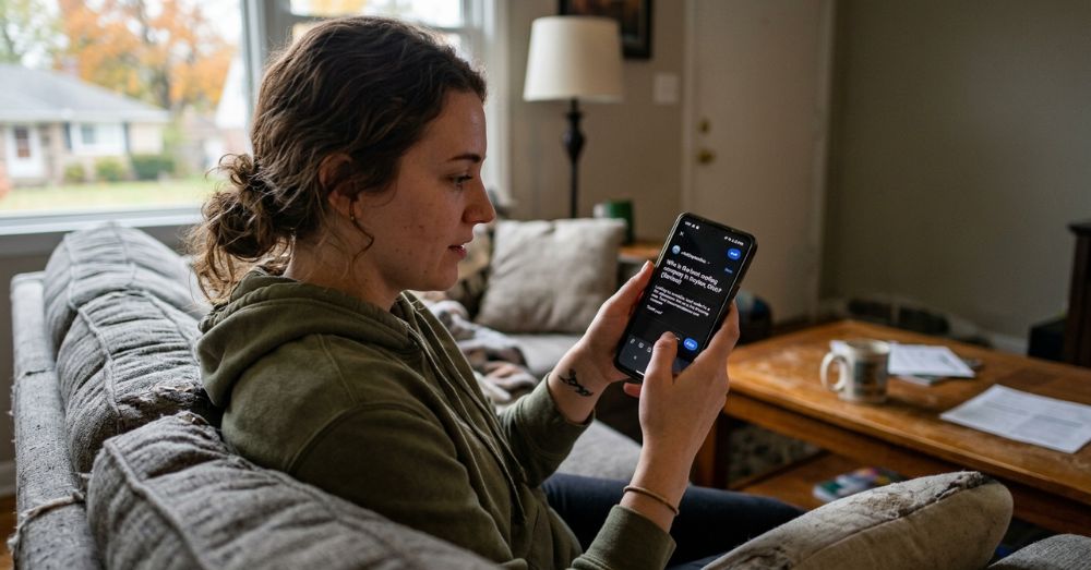 woman searching on reddit for best roofing company in dayton, ohio.